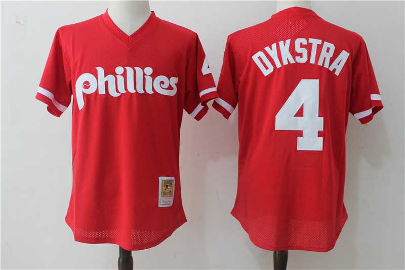 Philadelphia Phillies #4 Lenny Dykstra Red Cooperstown Collection Mesh Batting Practice Jersey,We sell and wholesale Philadelphia Phillies #4 Lenny Dykstra Red Cooperstown Collection Mesh Batting Practice Jersey on line form chian!